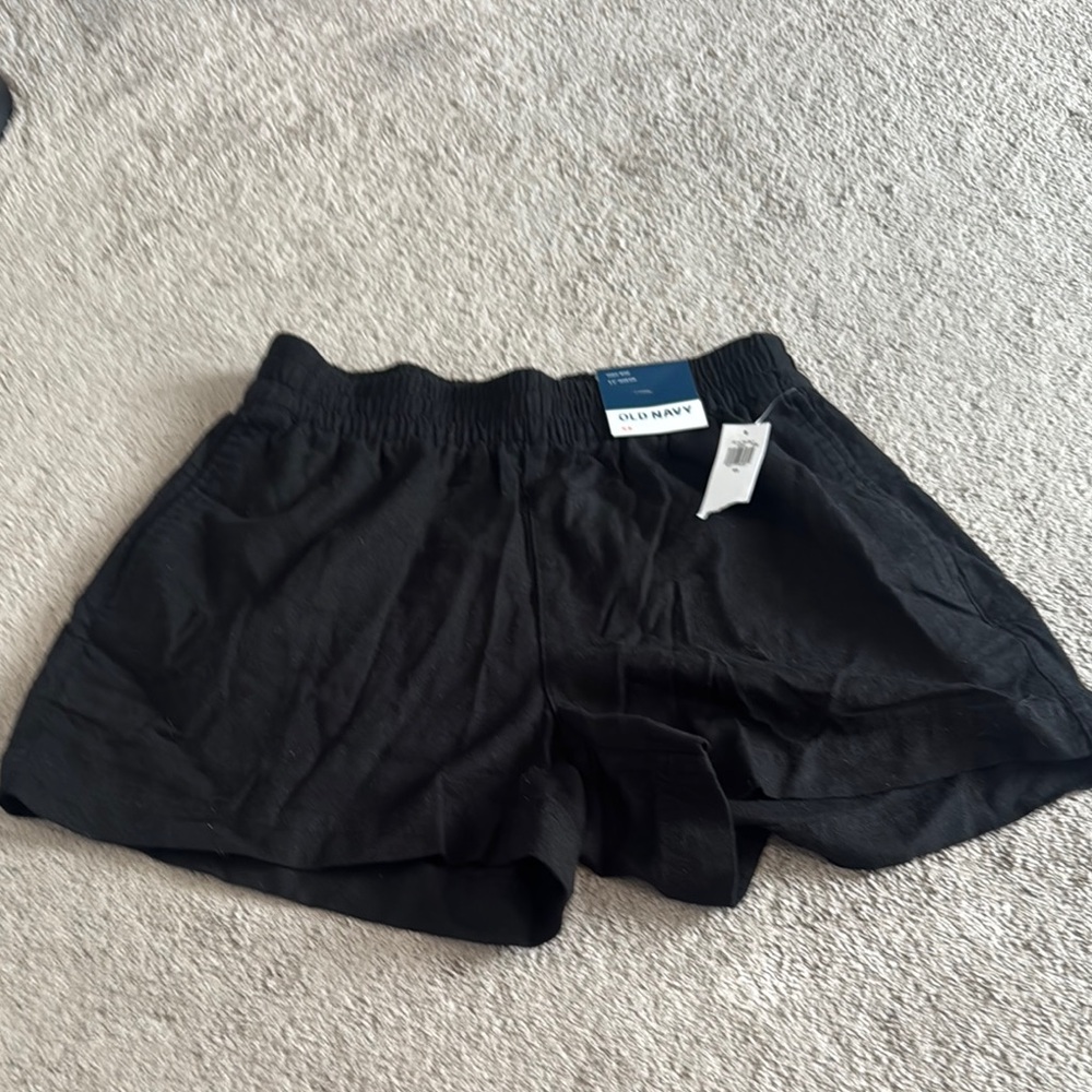 NWT Old Navy Black linen blend high waisted shorts